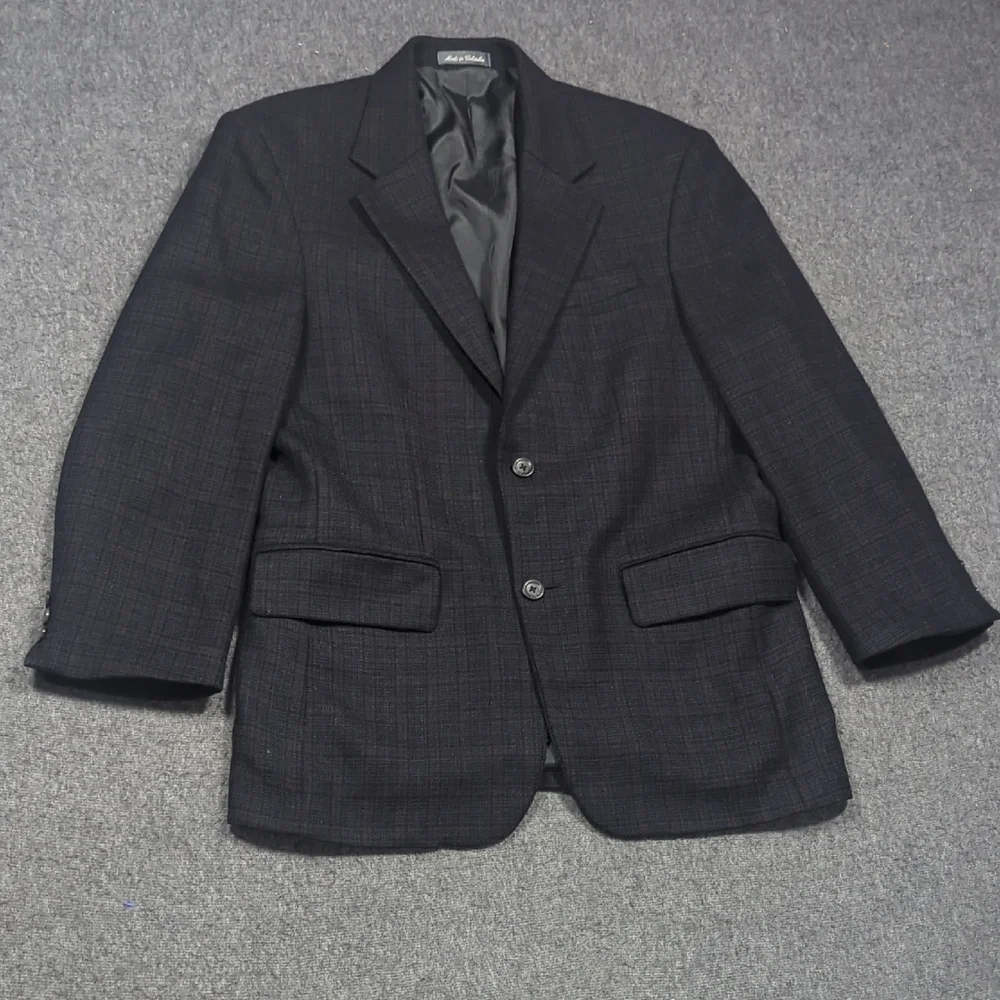 Oscar de la Renta‎ Jacket Black Check 38S Wool Sports Coat Blazer